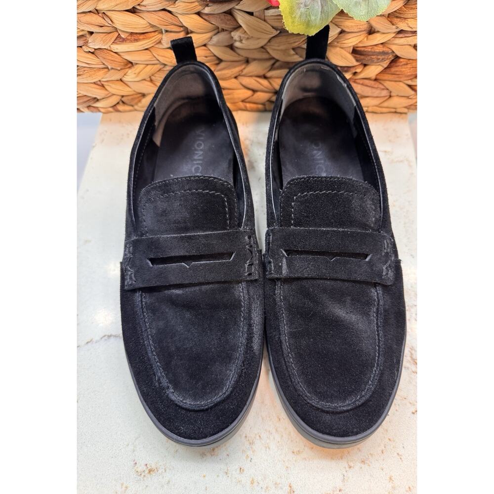 Vionic Uptown Black Suede Penny Loafers Womens 9.5 Orthotic Comfort Shoes - Picture 2 of 7